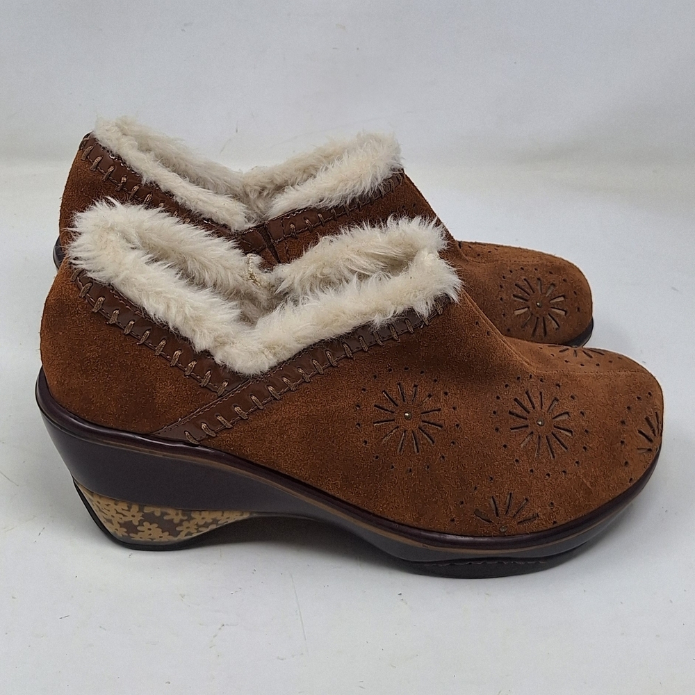 Jambu Chestnut Suede and Faux Fur Sport Clogs Sz 10 New Without Box